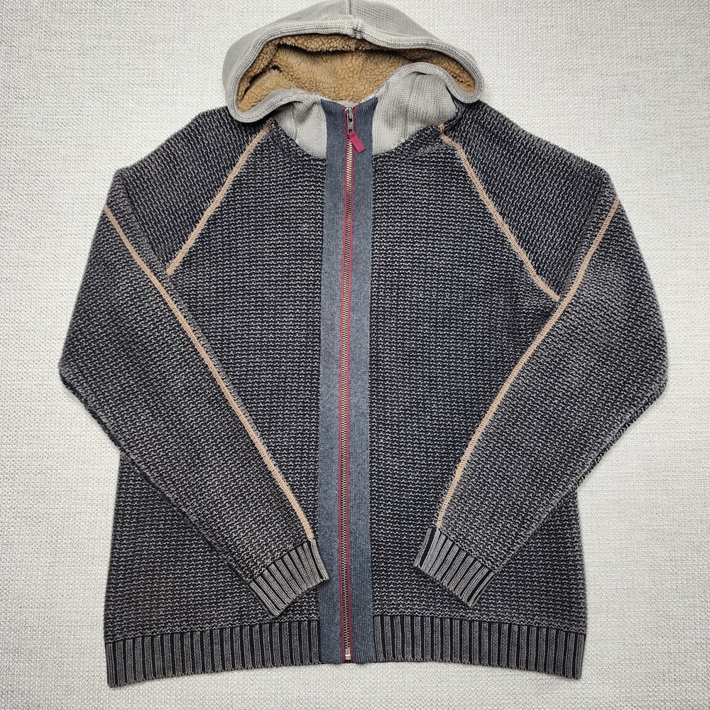 Men's Gray Hooded Zip-Up Sweater Jacket